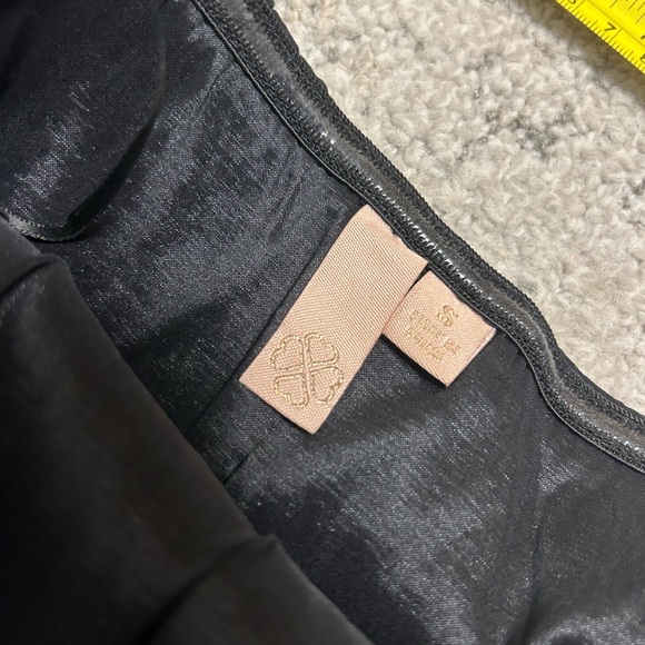 Lucky Brand S NWOT Black Tiered Pleated mini Gown with Maxi bow train beaded - Picture 15 of 16